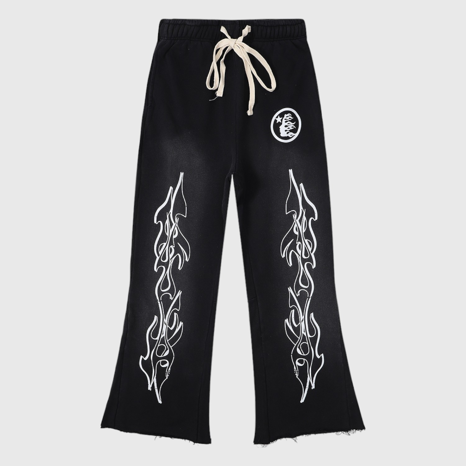 9a1fe4cc-Photoroom (2) Hellstar Flame Flare Sweatpants Black - Image 1