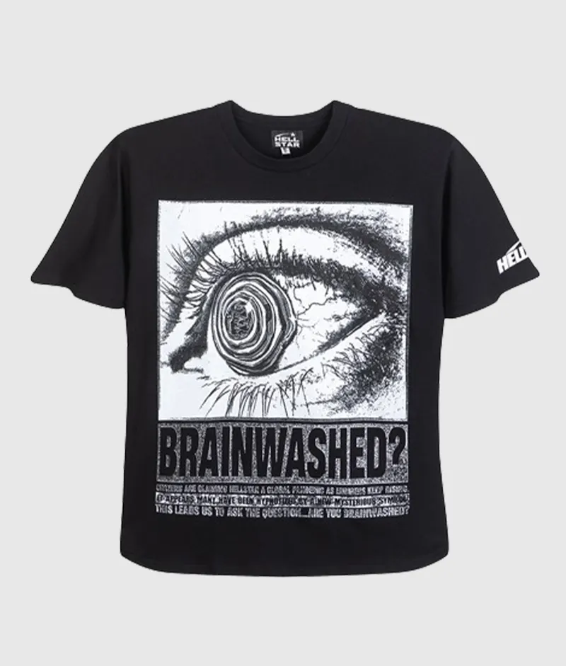 Hellstar Brainwashed black T-shirt front Hellstar Brainwashed Black T-shirt - Image 1