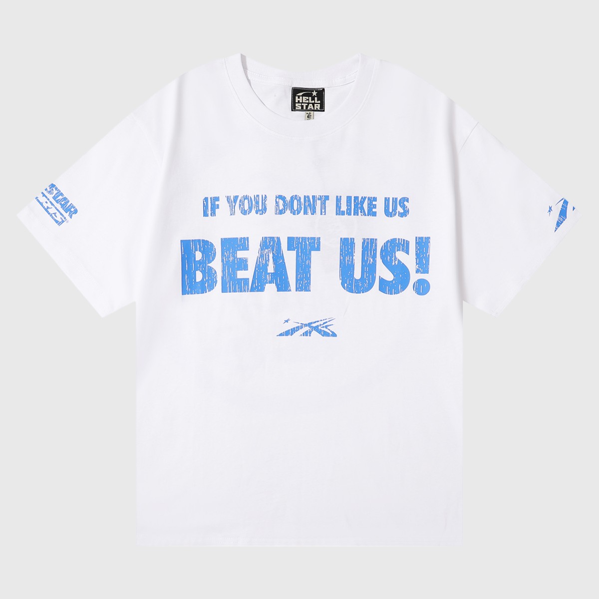 ff70a1b7-Photoroom (1) Hellstar Beat Us! T-Shirt White/Blue - Image 1