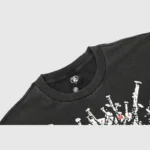 Hellstar-Skull-Washed-T-Shirt-Black-upper-front-view