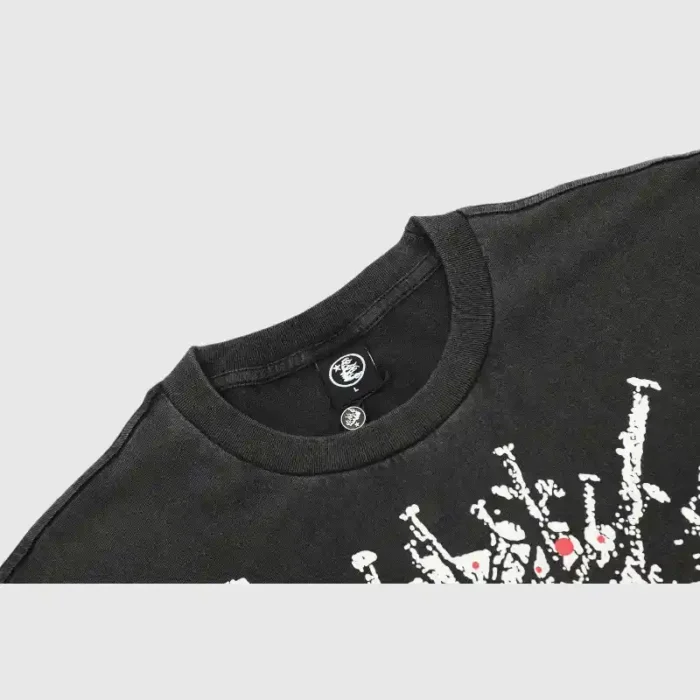 Hellstar-Skull-Washed-T-Shirt-Black-upper-front-view