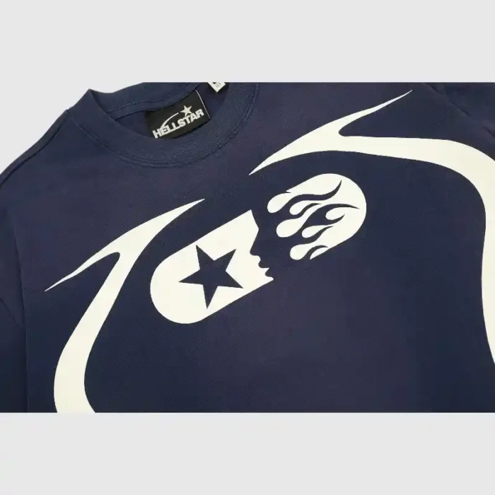 Hellstar Warm Up T- Shirt Blue - Image 9