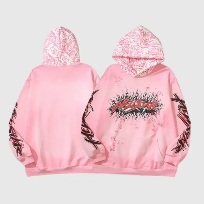Hellstar Brainwashed With Brain Hoodie ‘Pink’ front back