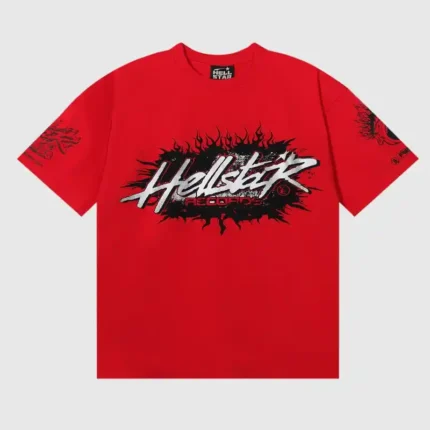 Hellstar-Records-T-Shirt-Red-front-view