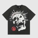 Hellstar-Skull-Washed-T-Shirt-Black-front-view