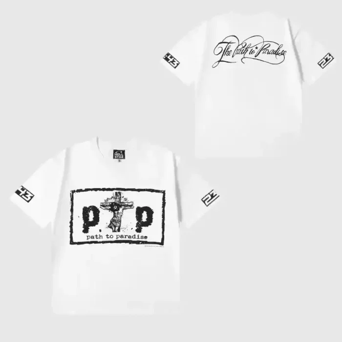 Hellstar P2P T-Shirt White front back