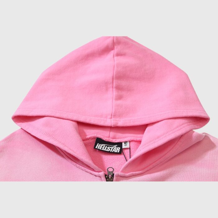 Hellstar Sports Zip-Up Hoodie Pink - Image 3
