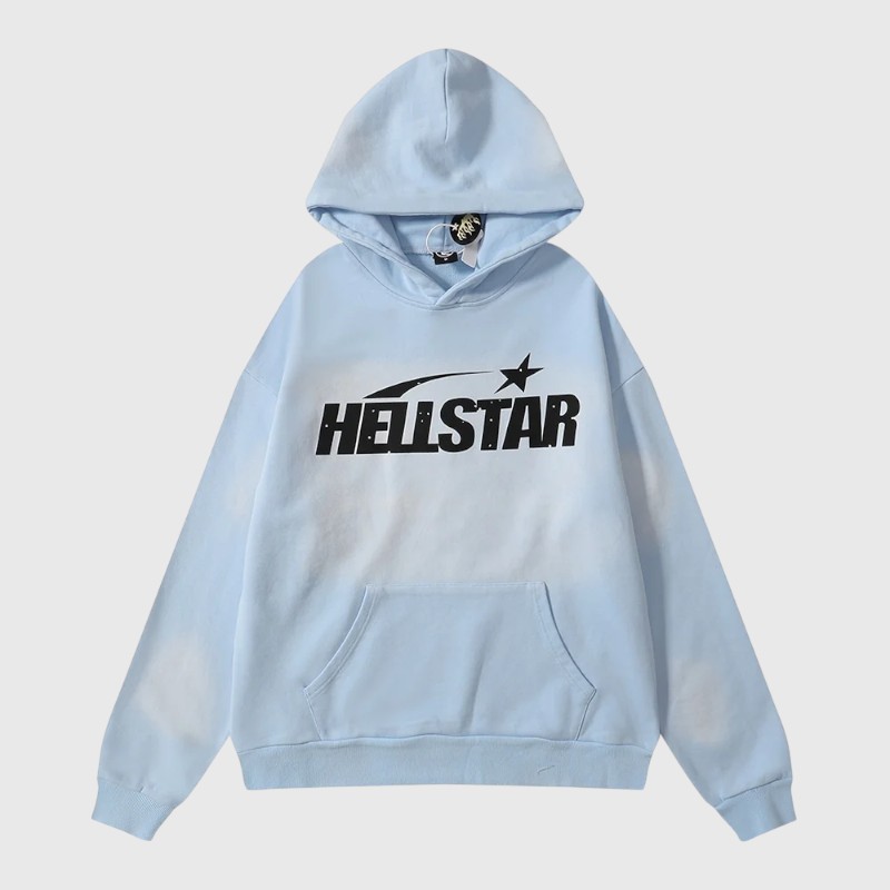 Hellstar Uniform Hoodie Baby Blue front view Hellstar Uniform Hoodie Baby Blue - Image 1