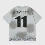Hellstar Wash Stain Printing white T-shirt