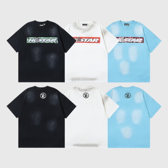 Hellstar Box Logo white /black /light blue T-shirt