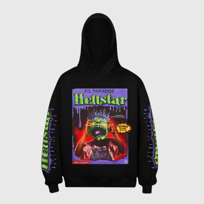 Hellstar Horror Book Hoodie front white