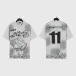 Hellstar Wash Stain Printing white T-shirt