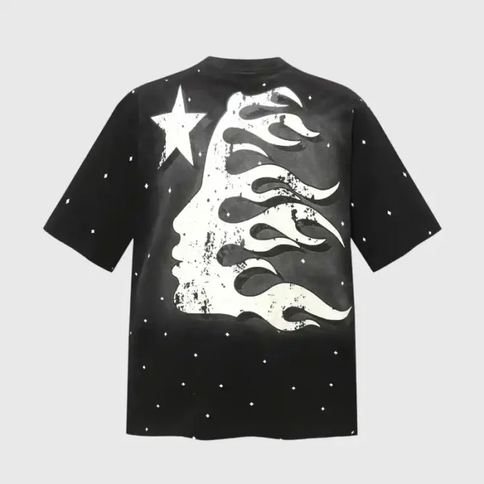 Hellstar T-Shirt Starry Sky Casual Black Street Retro