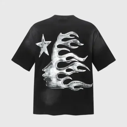 Hellstar Black Logo T-Shirt Chrome