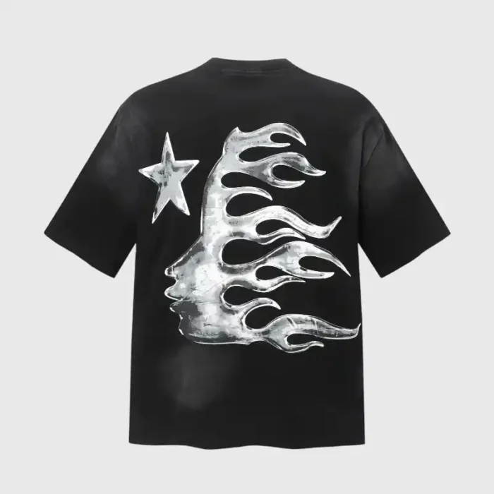 Hellstar Black Logo T-Shirt Chrome