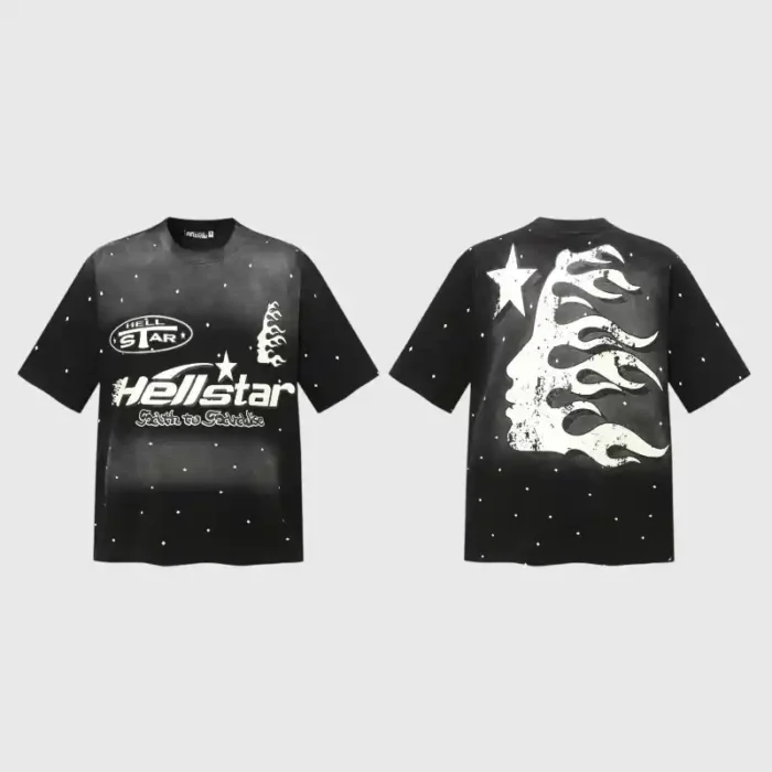 Hellstar Starry Sky Casual Street Retro T-Shirt Black