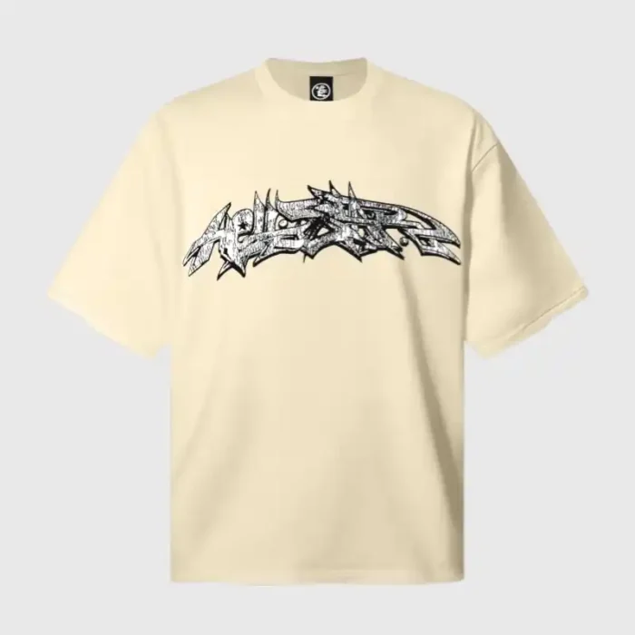 Hellstar White Graffiti T-Shirt Beige