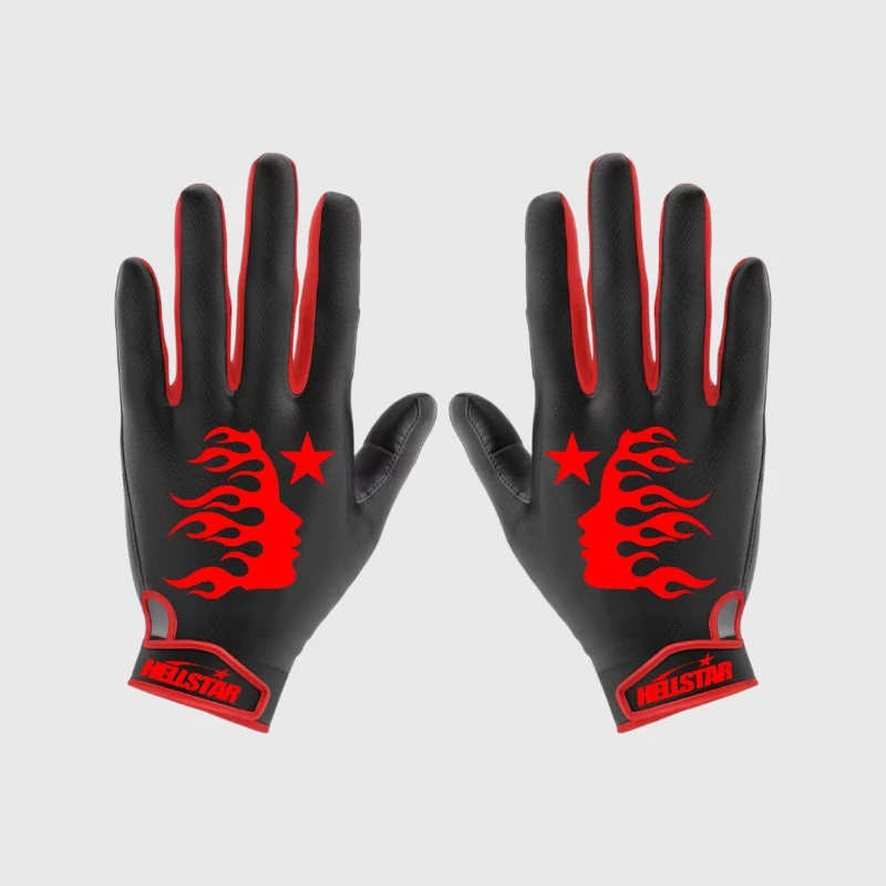 Hellstar Logo Gloves Red