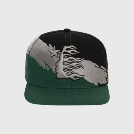 Hellstar Paintbrush Snapback Hat Green Black