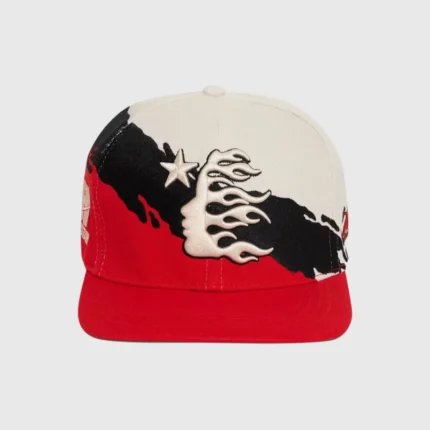 Hellstar Paintbrush Snapback Hat Red Black