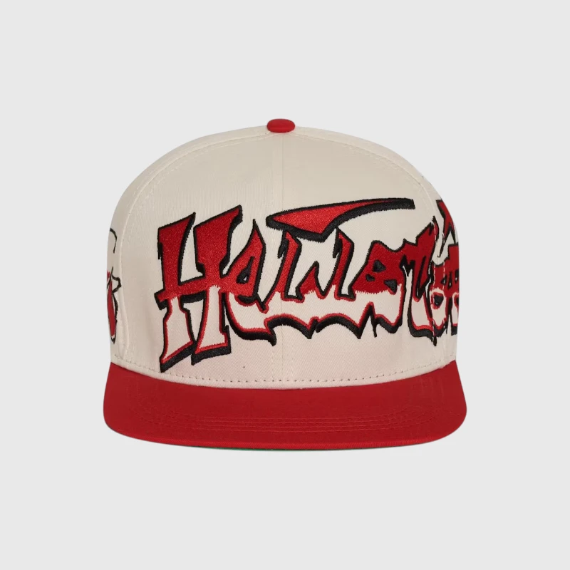 Hellstar Records Hat Snapback White Red