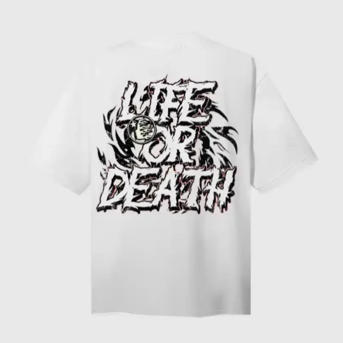 White Hellstar Life Print T-Shirt